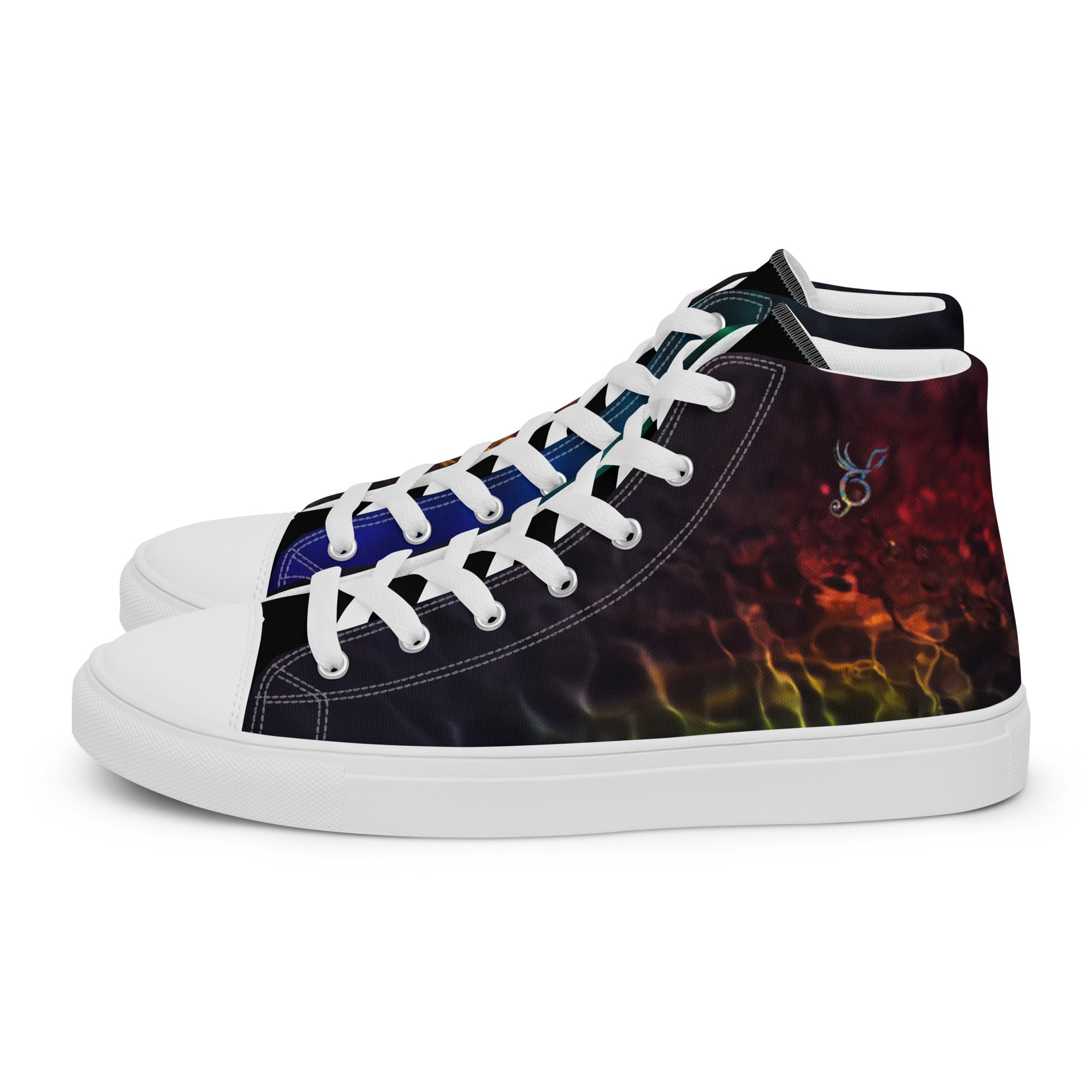 Abstract Prism Men’s high top canvas shoes