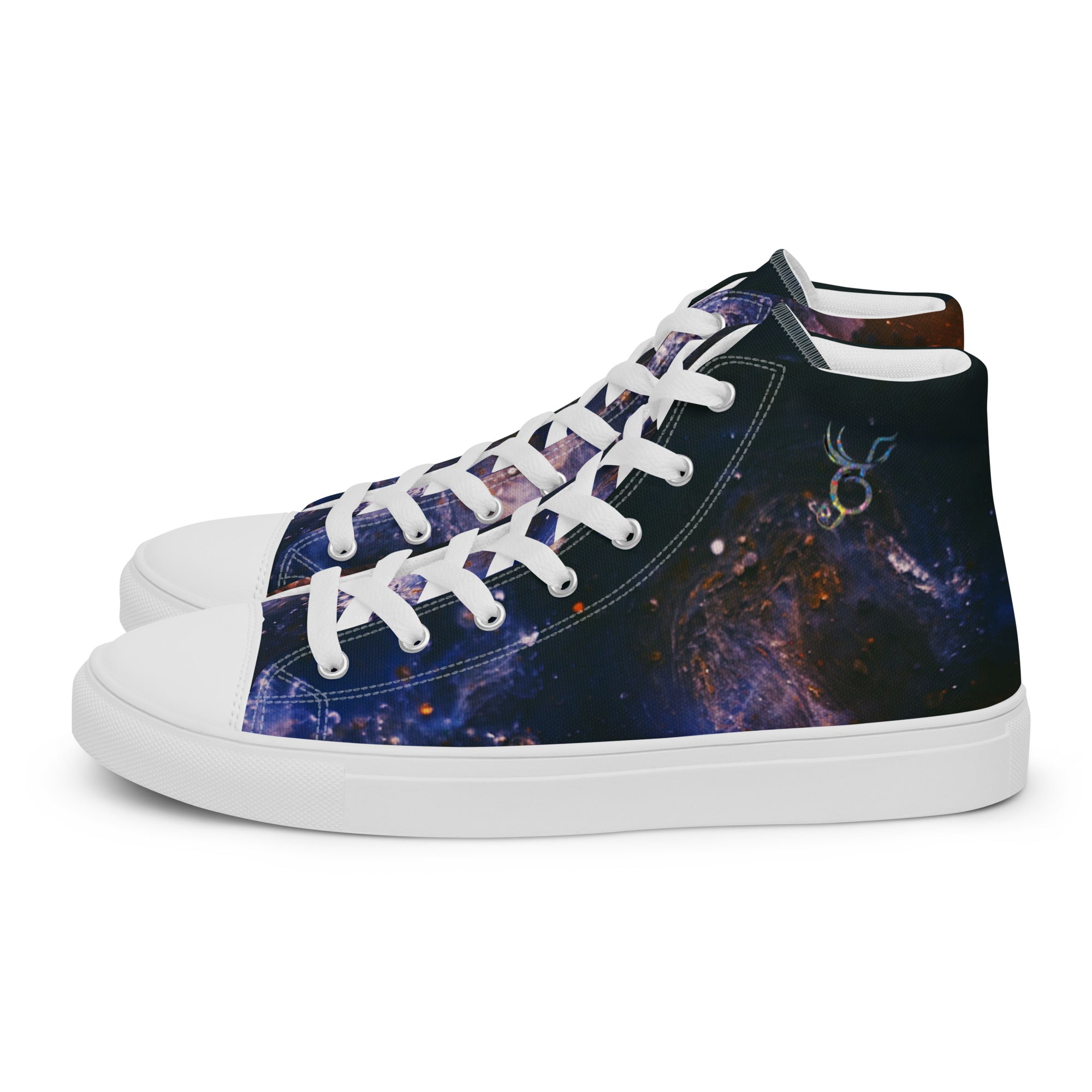 Abstract Nebula Men’s high top canvas shoes