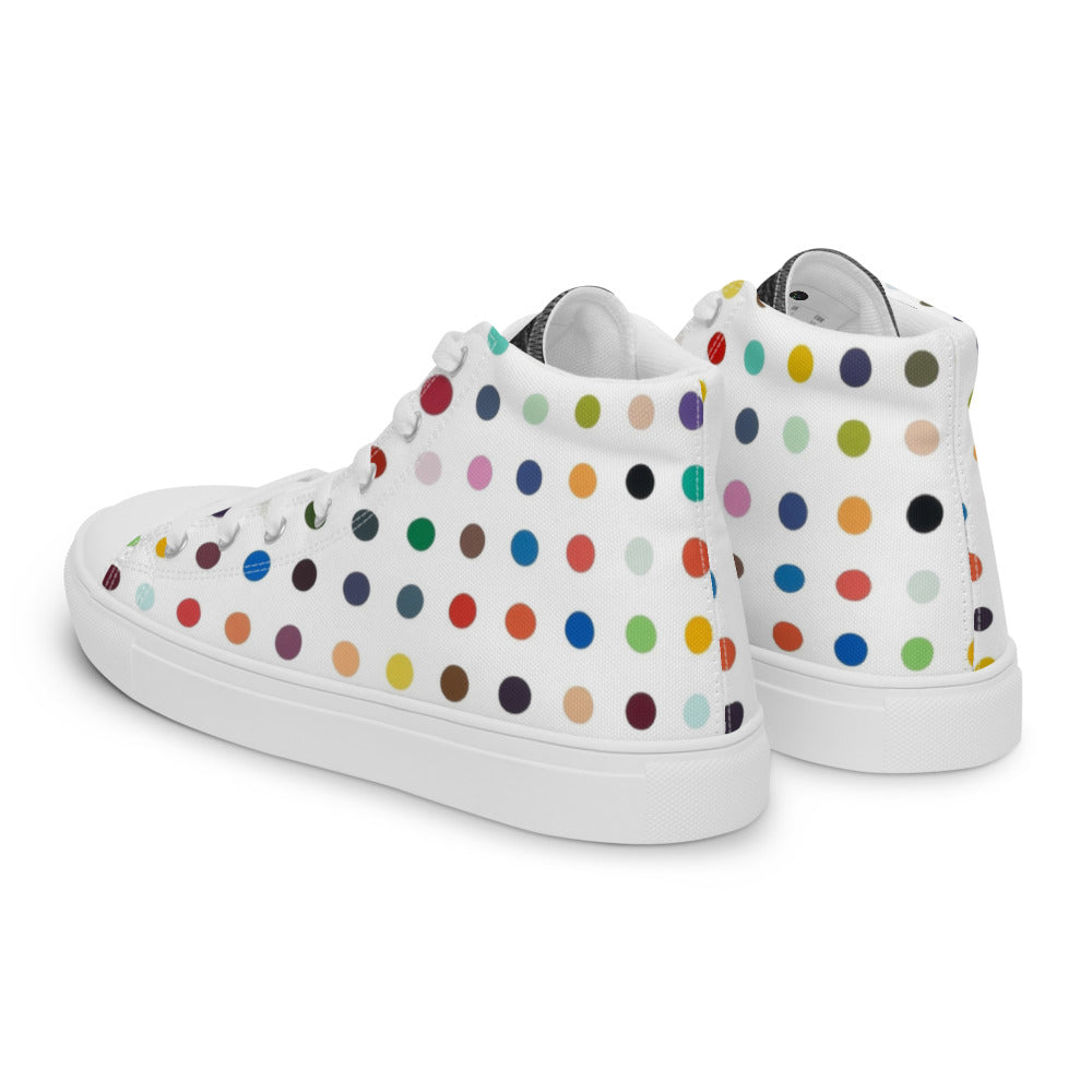SurfZilla Zilla Dots Rainbow Men’s high top canvas shoes