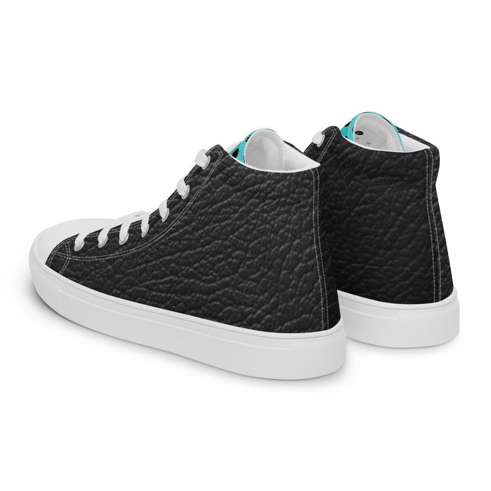 SurfZilla Zilla Dots Black Aqua Men’s high top canvas shoes