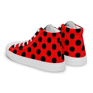 SurfZilla Zilla Dots Crimson Men’s high top canvas shoes