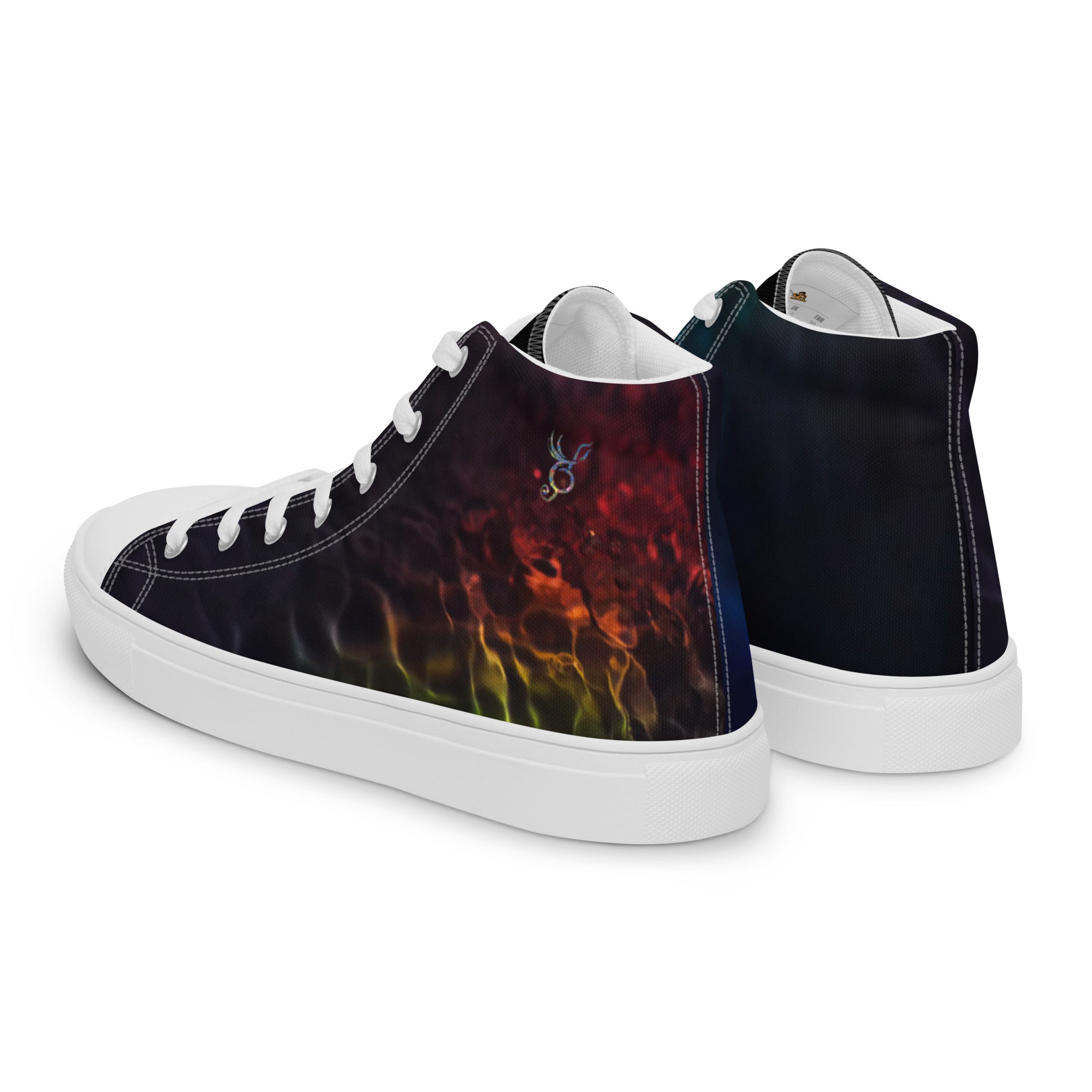 Abstract Prism Men’s high top canvas shoes