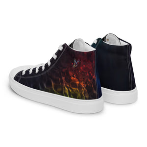 Abstract Prism Men’s high top canvas shoes