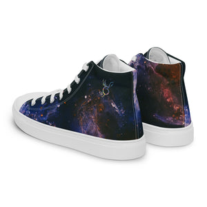 Abstract Nebula Men’s high top canvas shoes