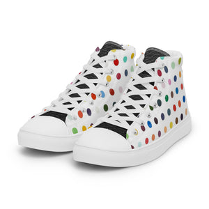SurfZilla Zilla Dots Rainbow Men’s high top canvas shoes