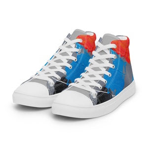 Abstract SJ Collection 1 Men’s high top canvas shoes