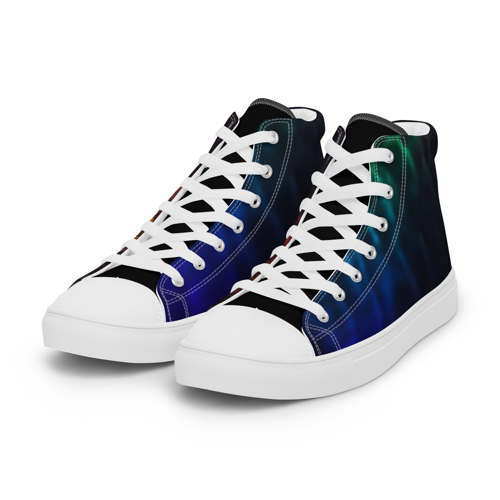 Abstract Prism Men’s high top canvas shoes