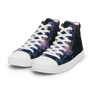 Abstract Nebula Men’s high top canvas shoes