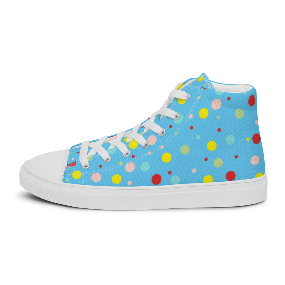 Zilla Dots Confetti Men’s high top canvas shoes