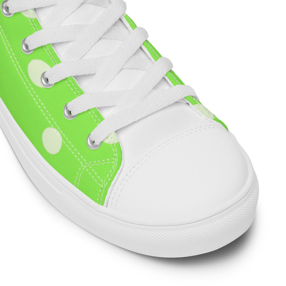 Zilla Dots Key Lime Men’s high top canvas shoes