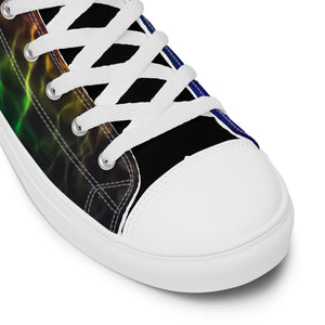 Abstract Prism Men’s high top canvas shoes