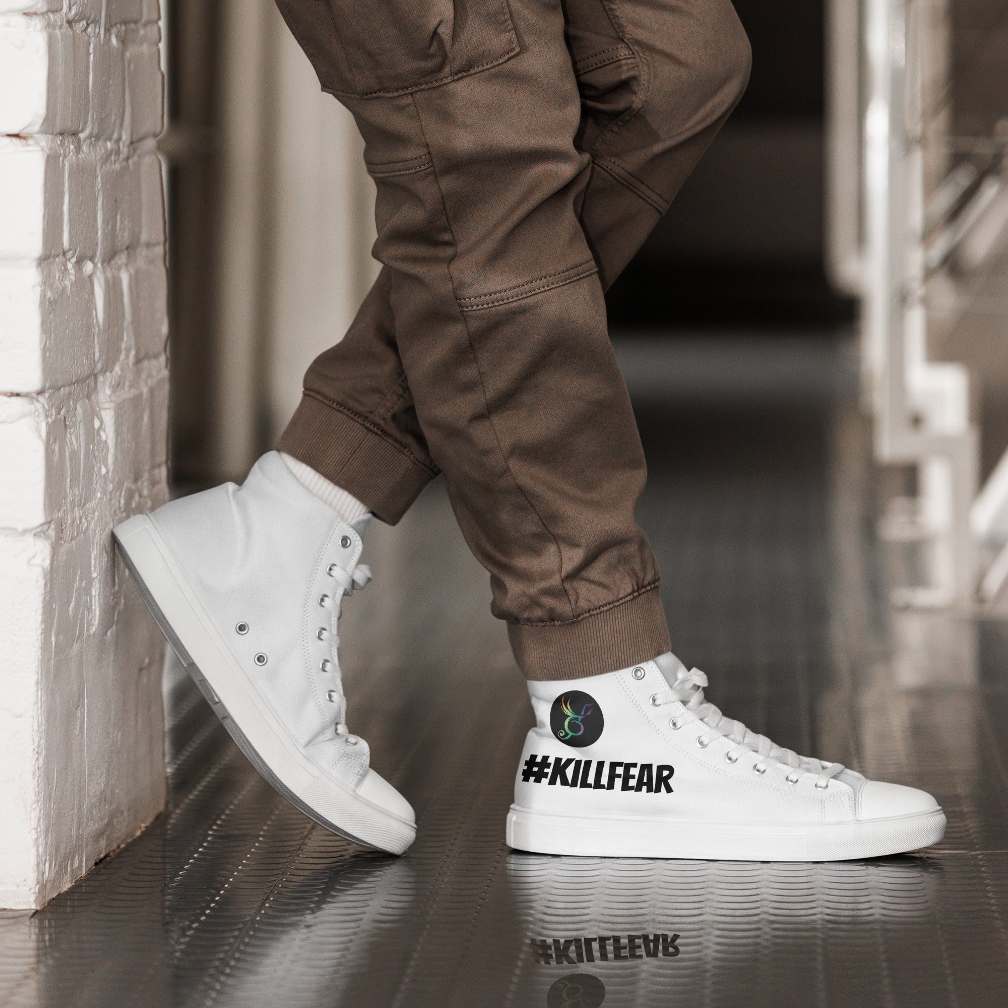 #KillFear Men’s high top canvas shoes