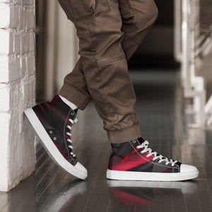 Abstract Night Sun Men’s high top canvas shoes
