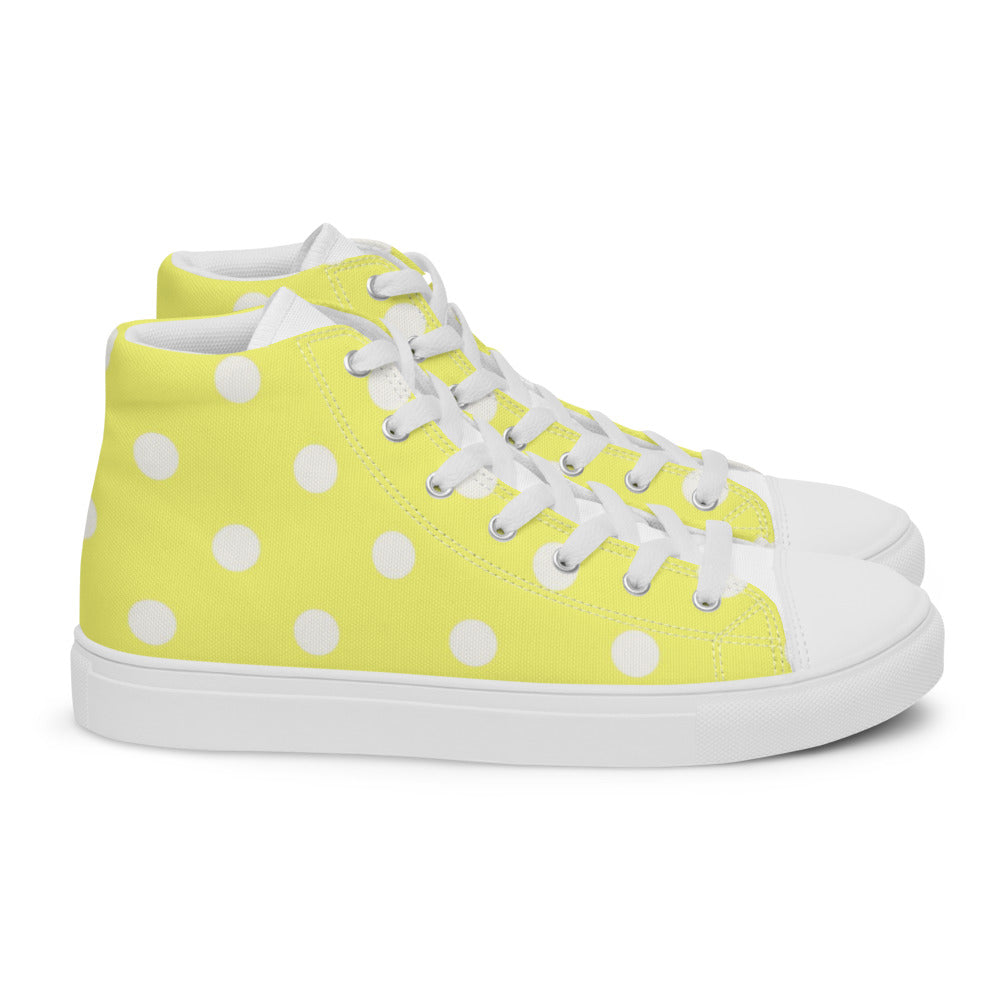Zilla Dots Sunshine Men’s high top canvas shoes