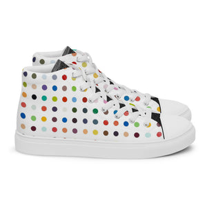SurfZilla Zilla Dots Rainbow Men’s high top canvas shoes