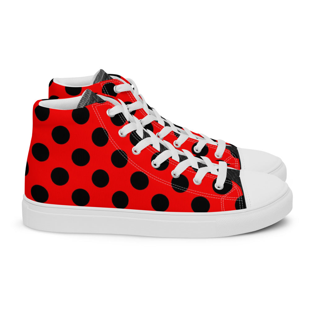 SurfZilla Zilla Dots Crimson Men’s high top canvas shoes