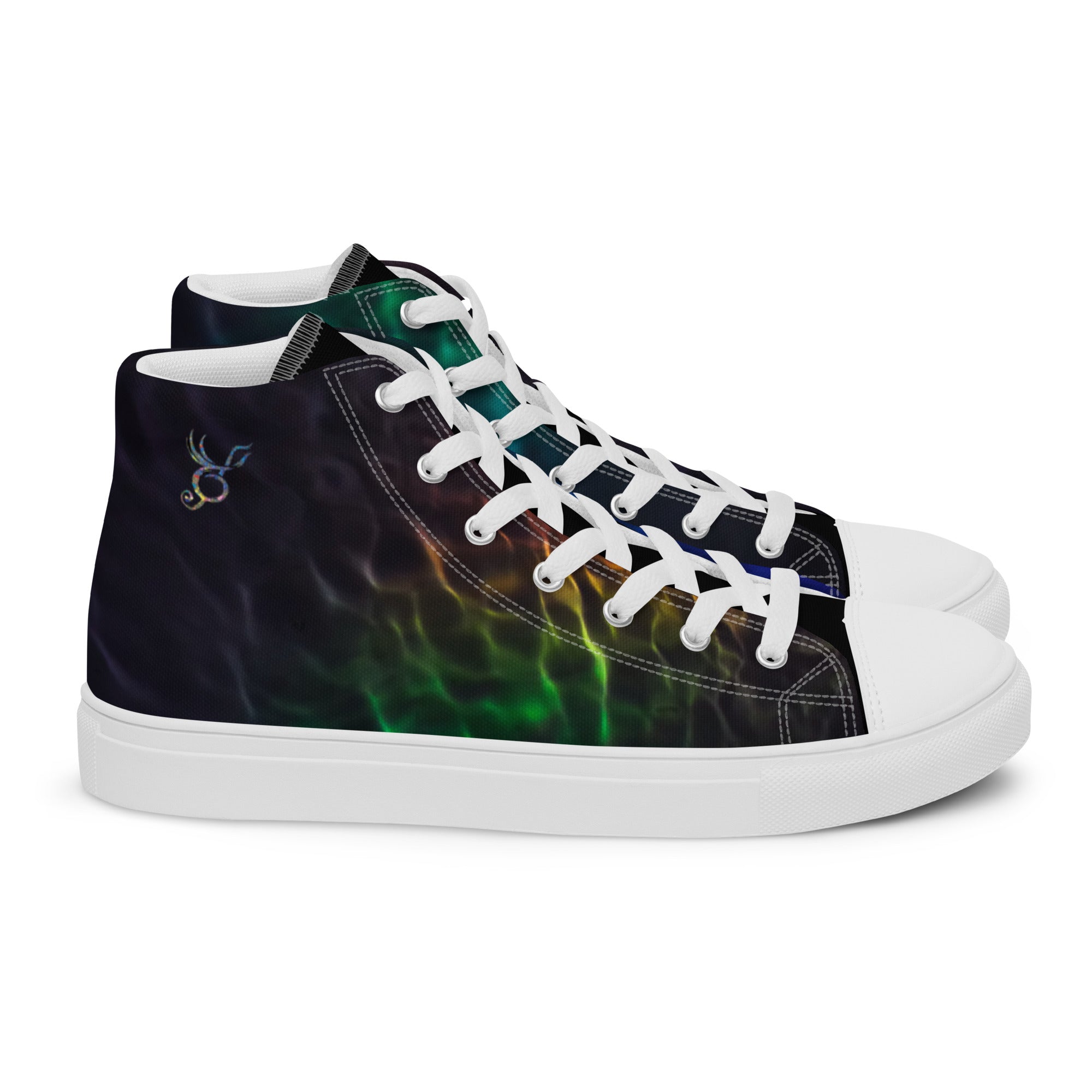 Abstract Prism Men’s high top canvas shoes