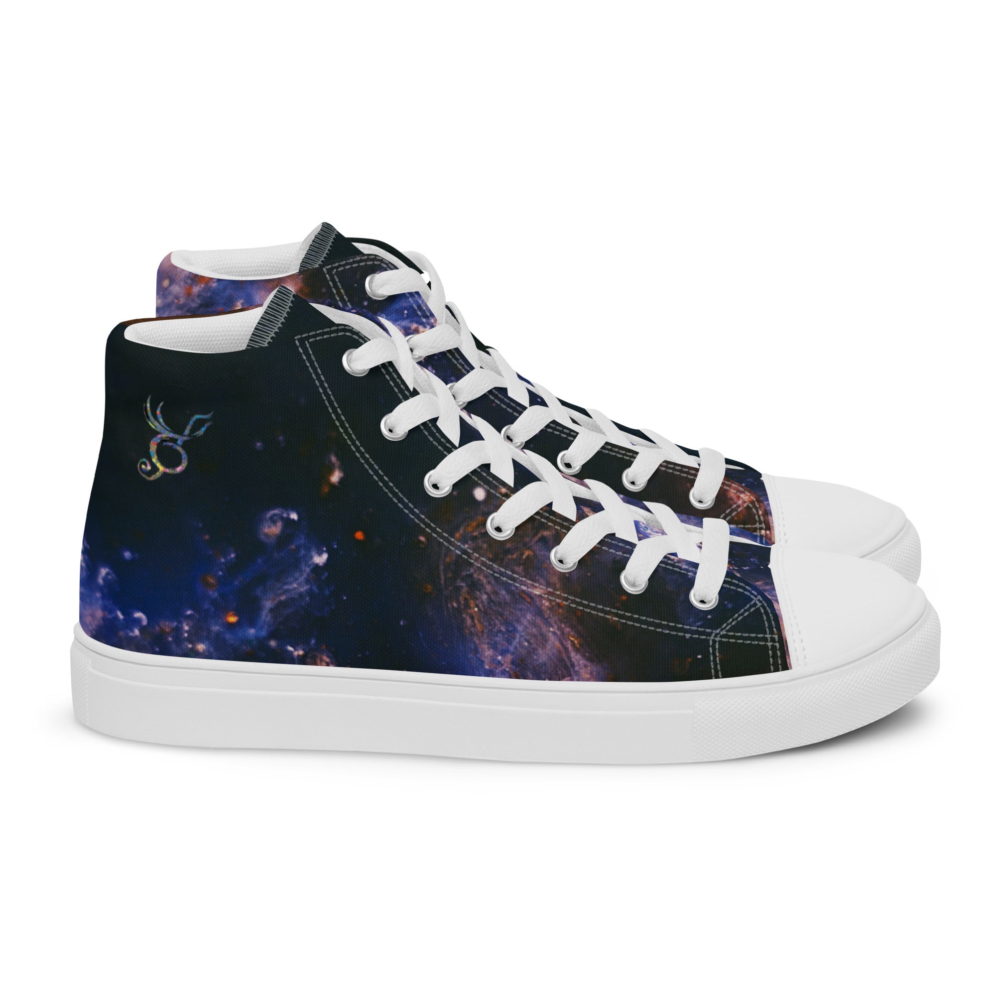 Abstract Nebula Men’s high top canvas shoes