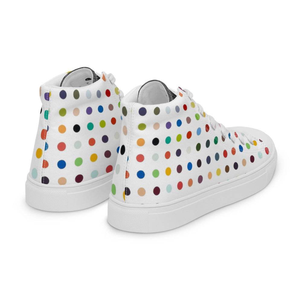 SurfZilla Zilla Dots Rainbow Men’s high top canvas shoes