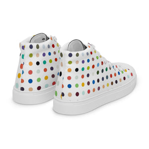 SurfZilla Zilla Dots Rainbow Men’s high top canvas shoes
