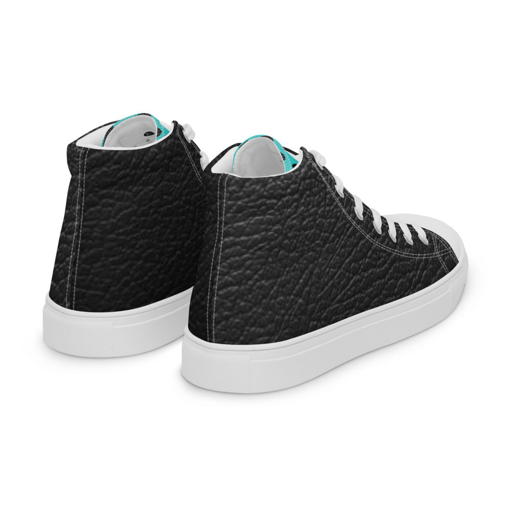 SurfZilla Zilla Dots Black Aqua Men’s high top canvas shoes