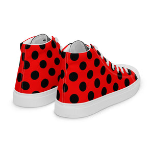SurfZilla Zilla Dots Crimson Men’s high top canvas shoes