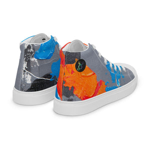 Abstract SJ Collection 1 Men’s high top canvas shoes