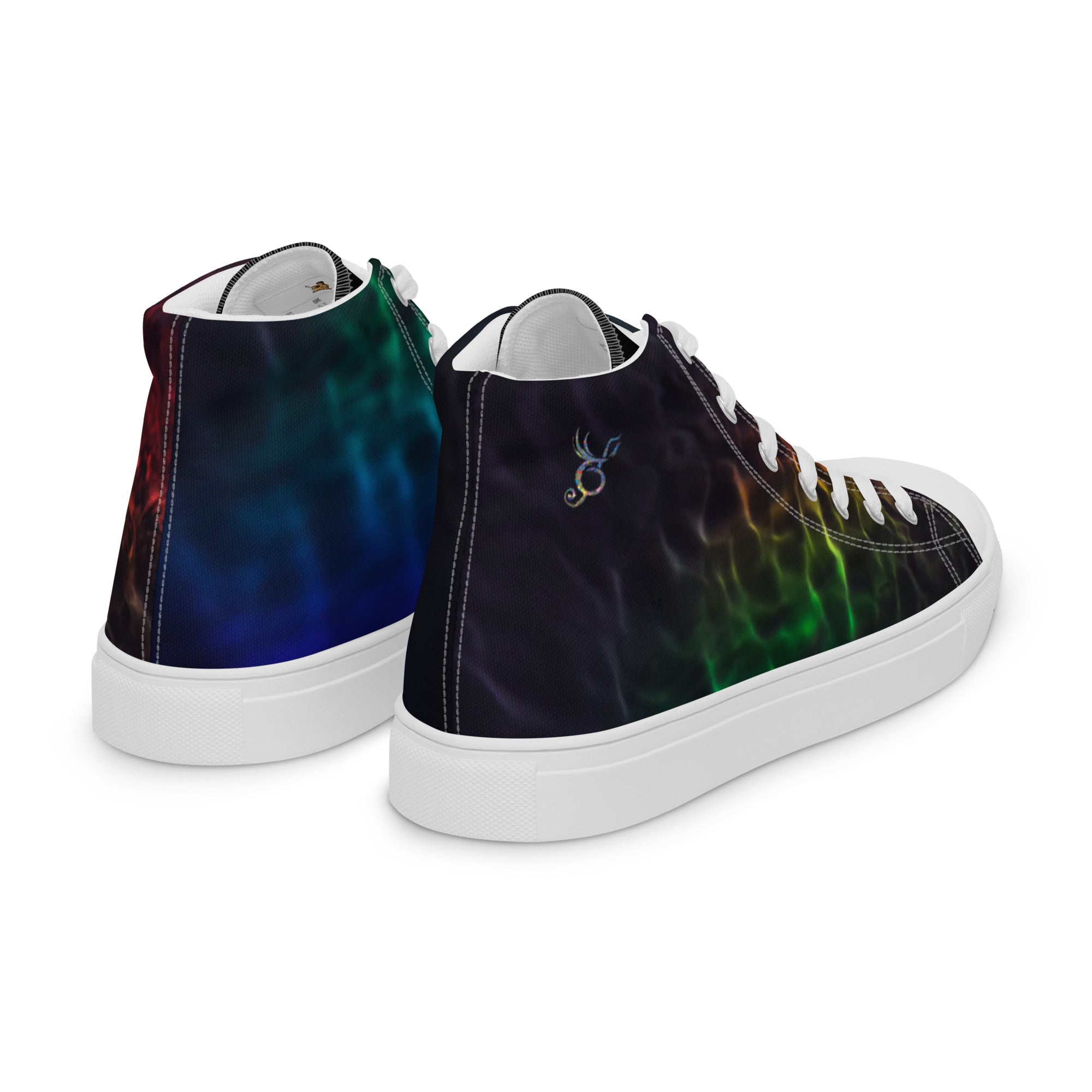Abstract Prism Men’s high top canvas shoes