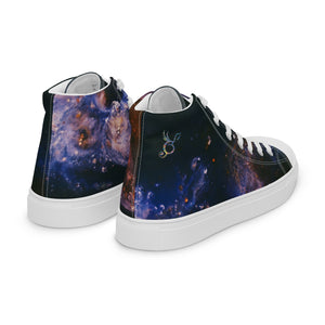 Abstract Nebula Men’s high top canvas shoes