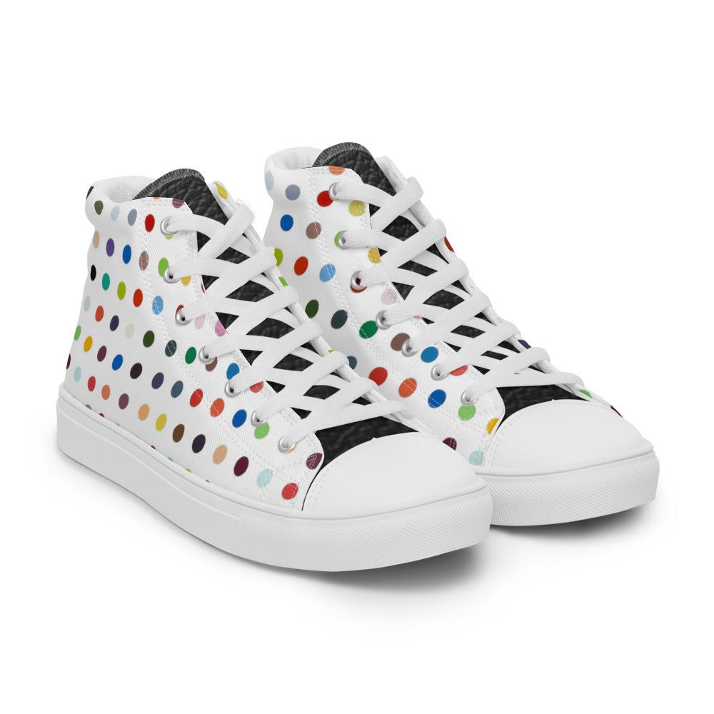 SurfZilla Zilla Dots Rainbow Men’s high top canvas shoes
