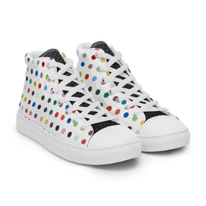 SurfZilla Zilla Dots Rainbow Men’s high top canvas shoes