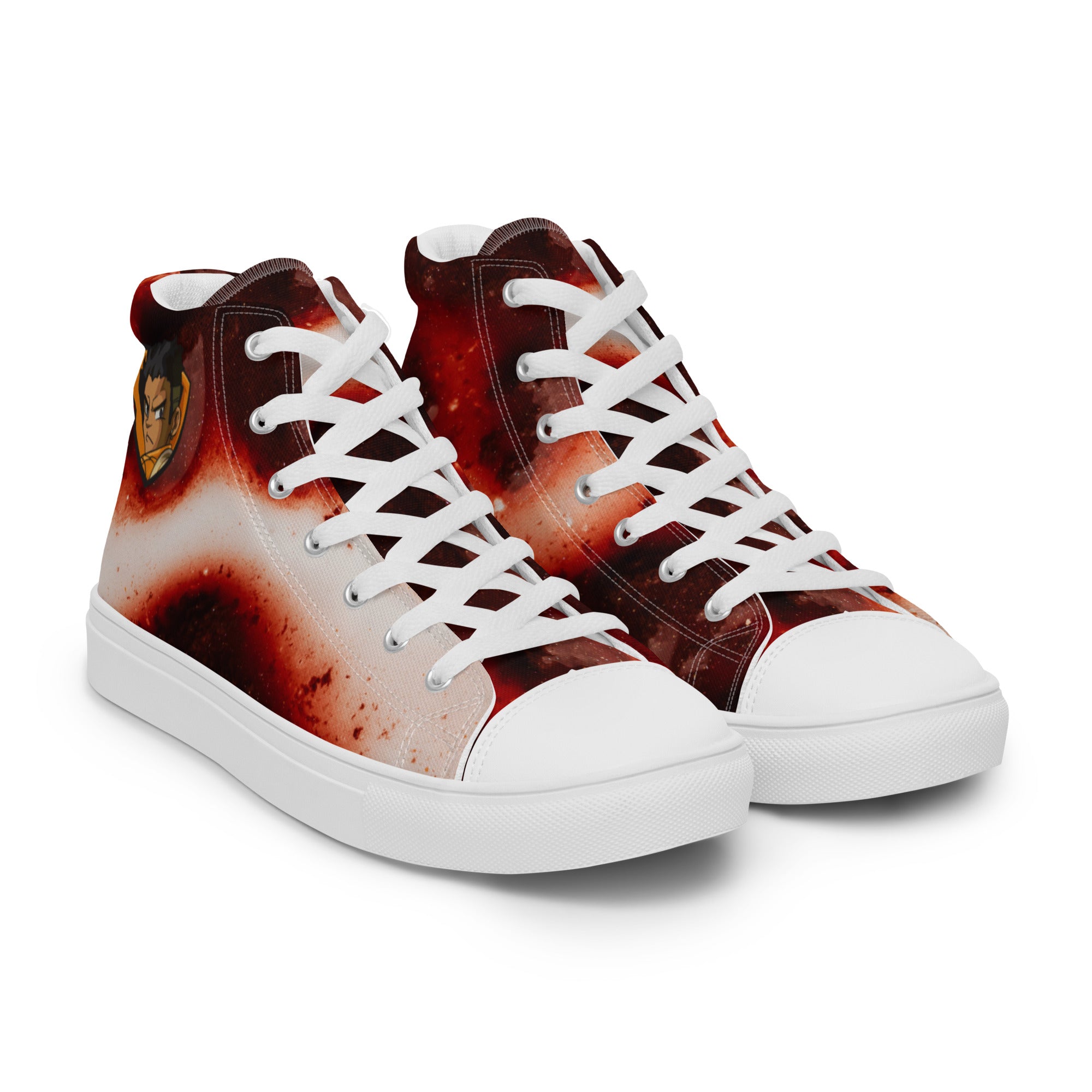 Abstract Lava Men’s high top canvas shoes