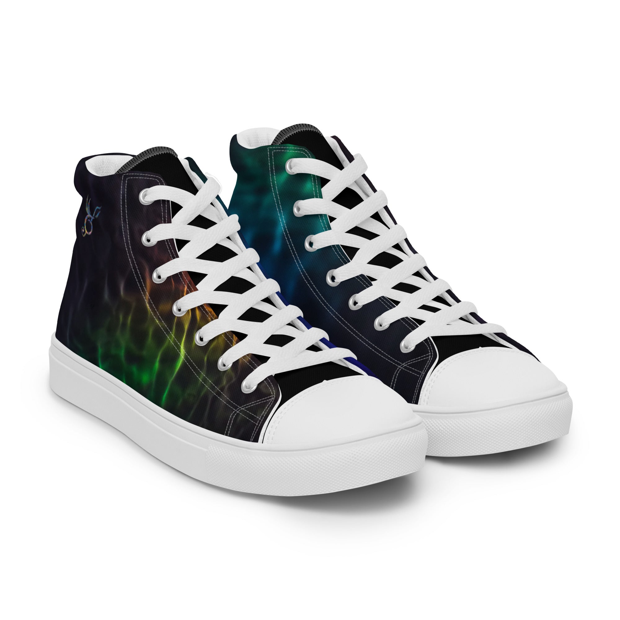 Abstract Prism Men’s high top canvas shoes