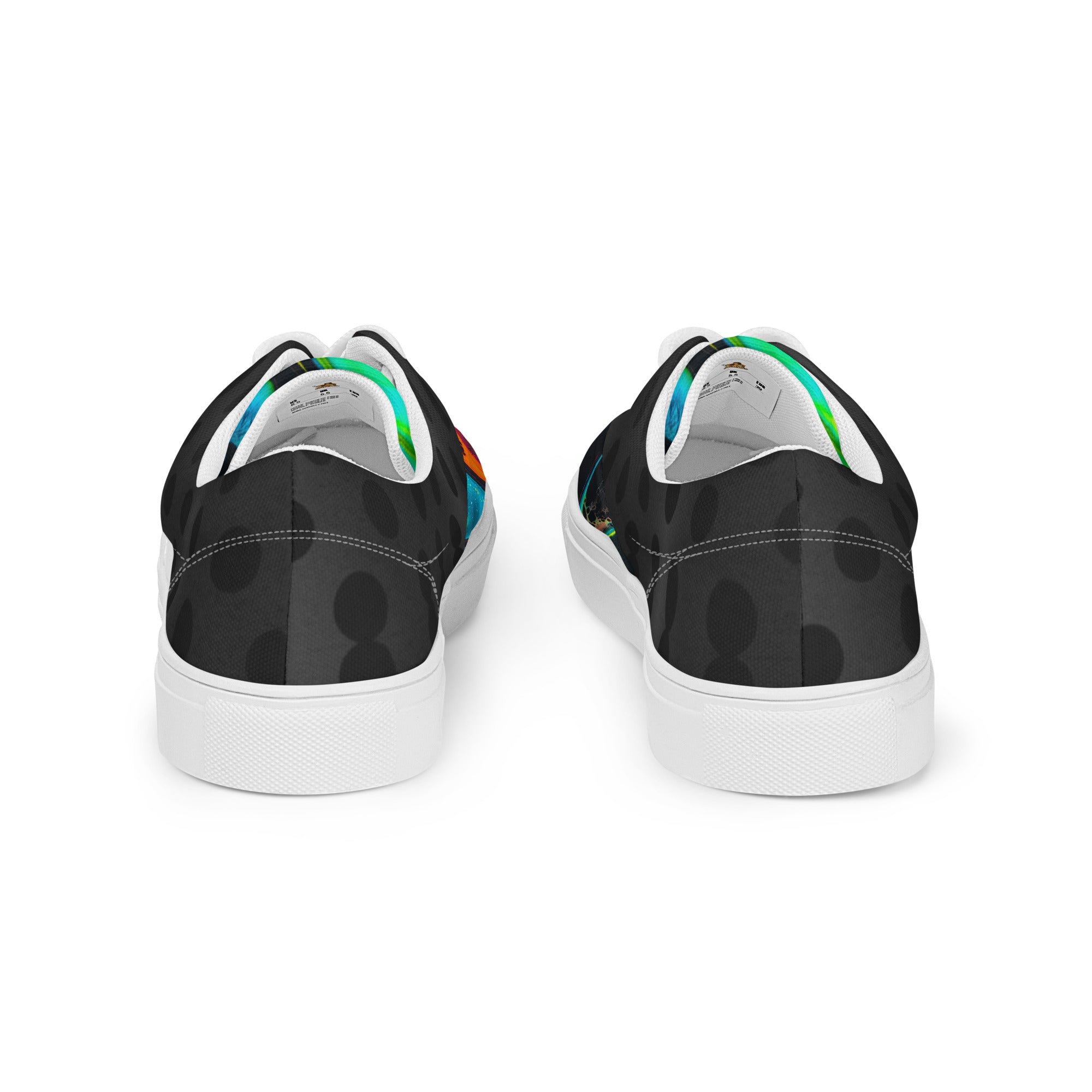 Abstract Neon Flames Men’s lace-up canvas shoes
