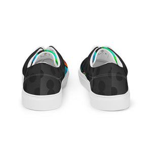 Abstract Neon Flames Men’s lace-up canvas shoes