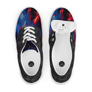 Abstract Royal Flames Men’s lace-up canvas shoes