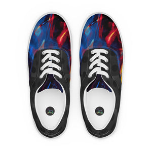 Abstract Royal Flames Men’s lace-up canvas shoes