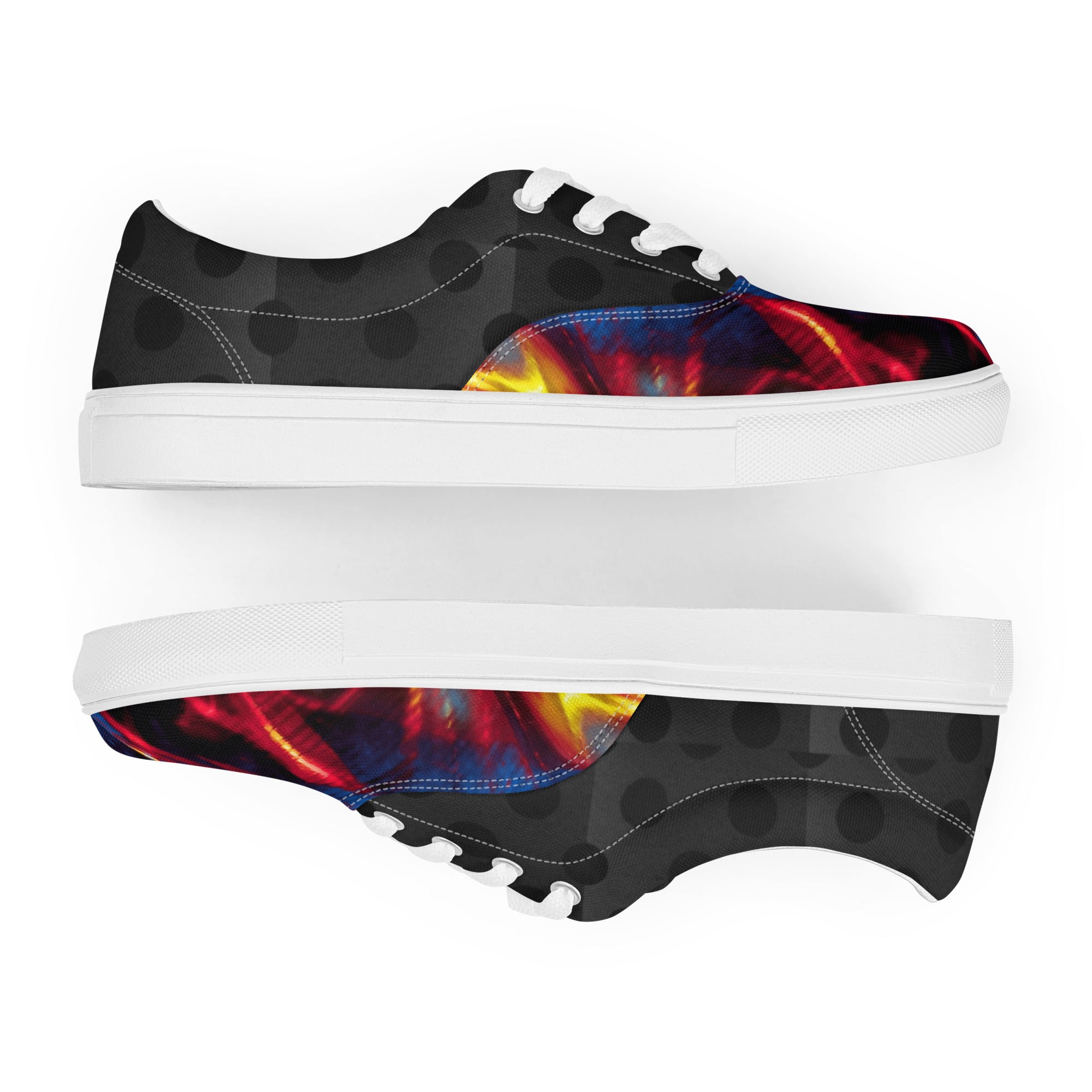 Abstract Royal Flames Men’s lace-up canvas shoes