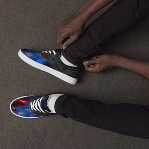 Abstract Royal Flames Men’s lace-up canvas shoes