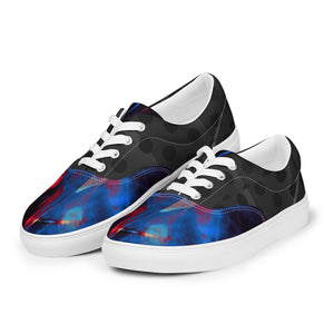 Abstract Royal Flames Men’s lace-up canvas shoes