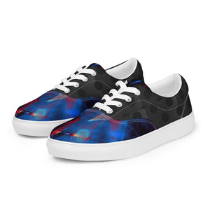 Abstract Royal Flames Men’s lace-up canvas shoes