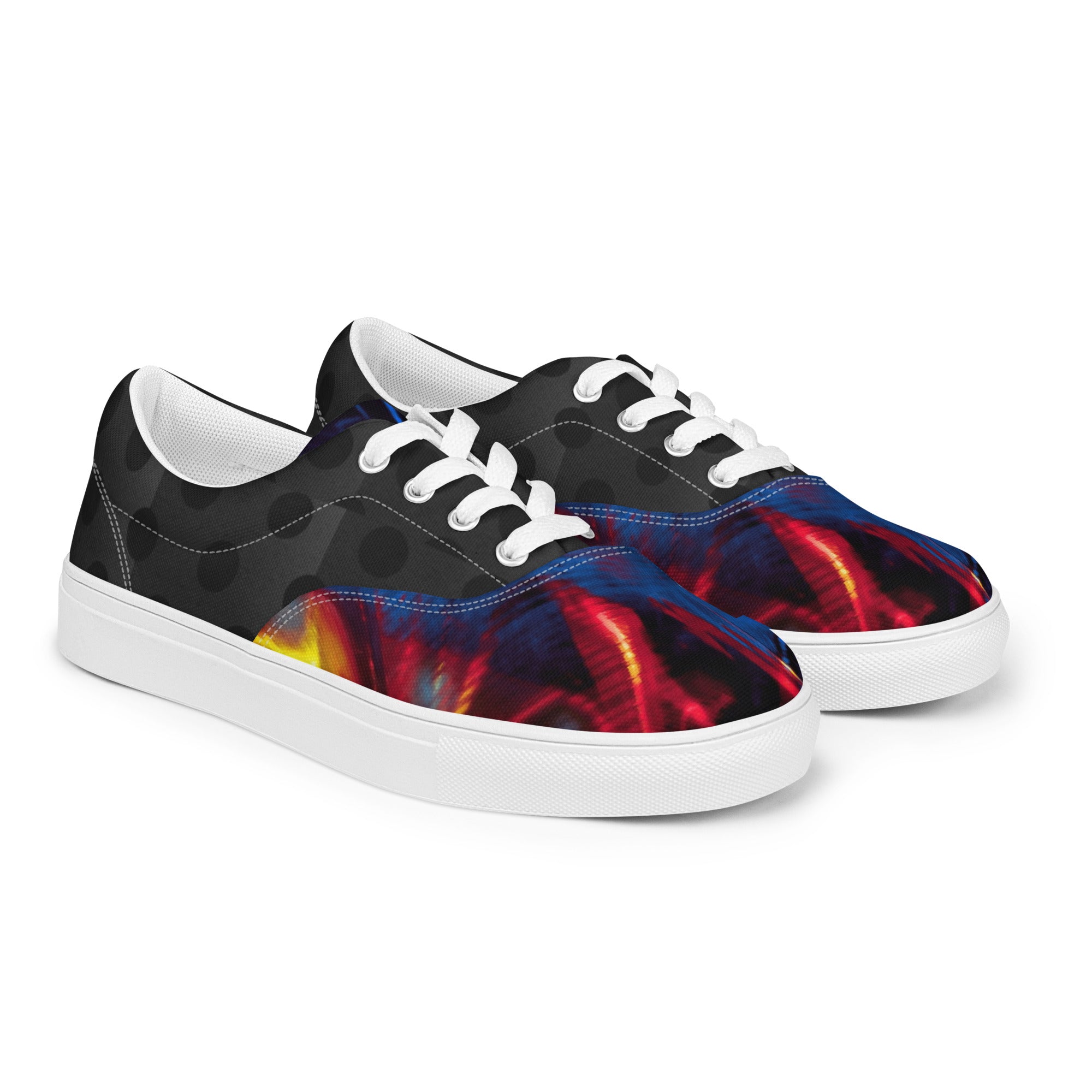 Abstract Royal Flames Men’s lace-up canvas shoes