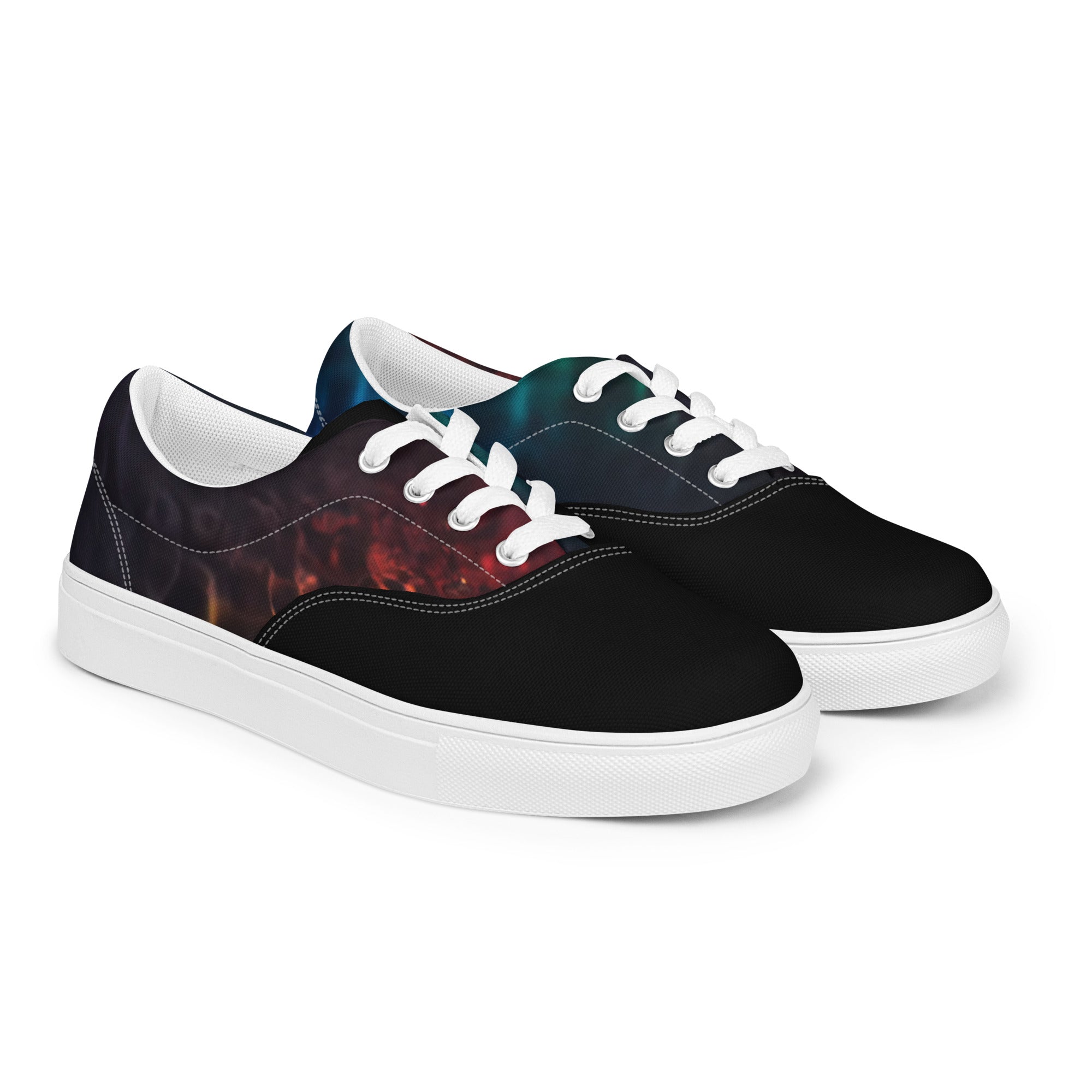 Abstract Prism Men’s lace-up canvas shoes