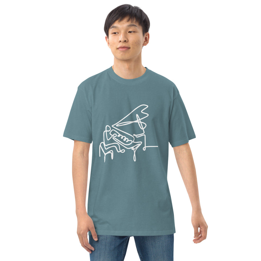Piano Man White Men’s premium heavyweight tee