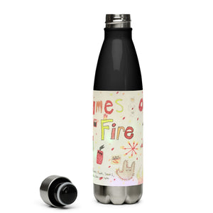 Flames on Fire Stainless Steel Water Bottle