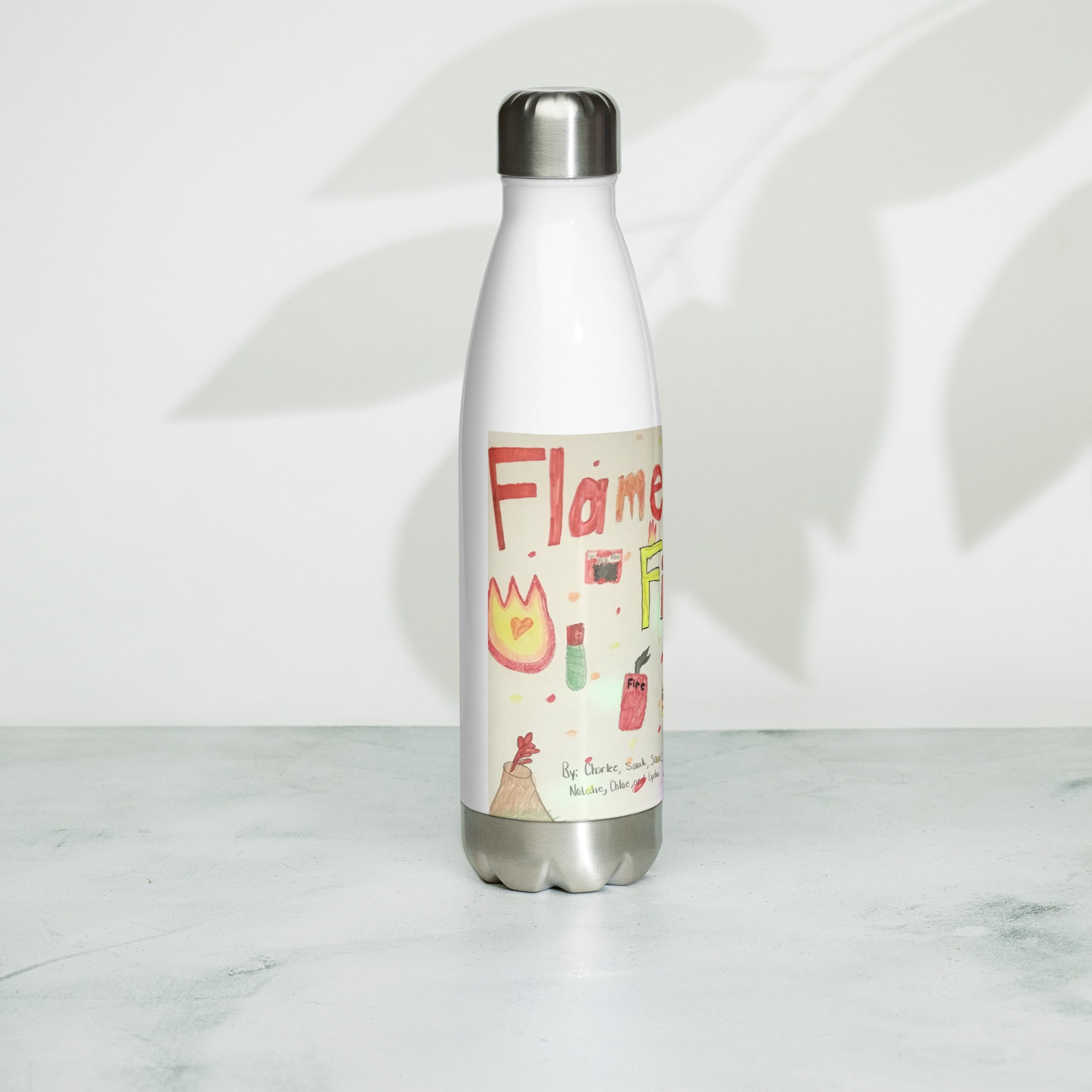 Flames on Fire Stainless Steel Water Bottle
