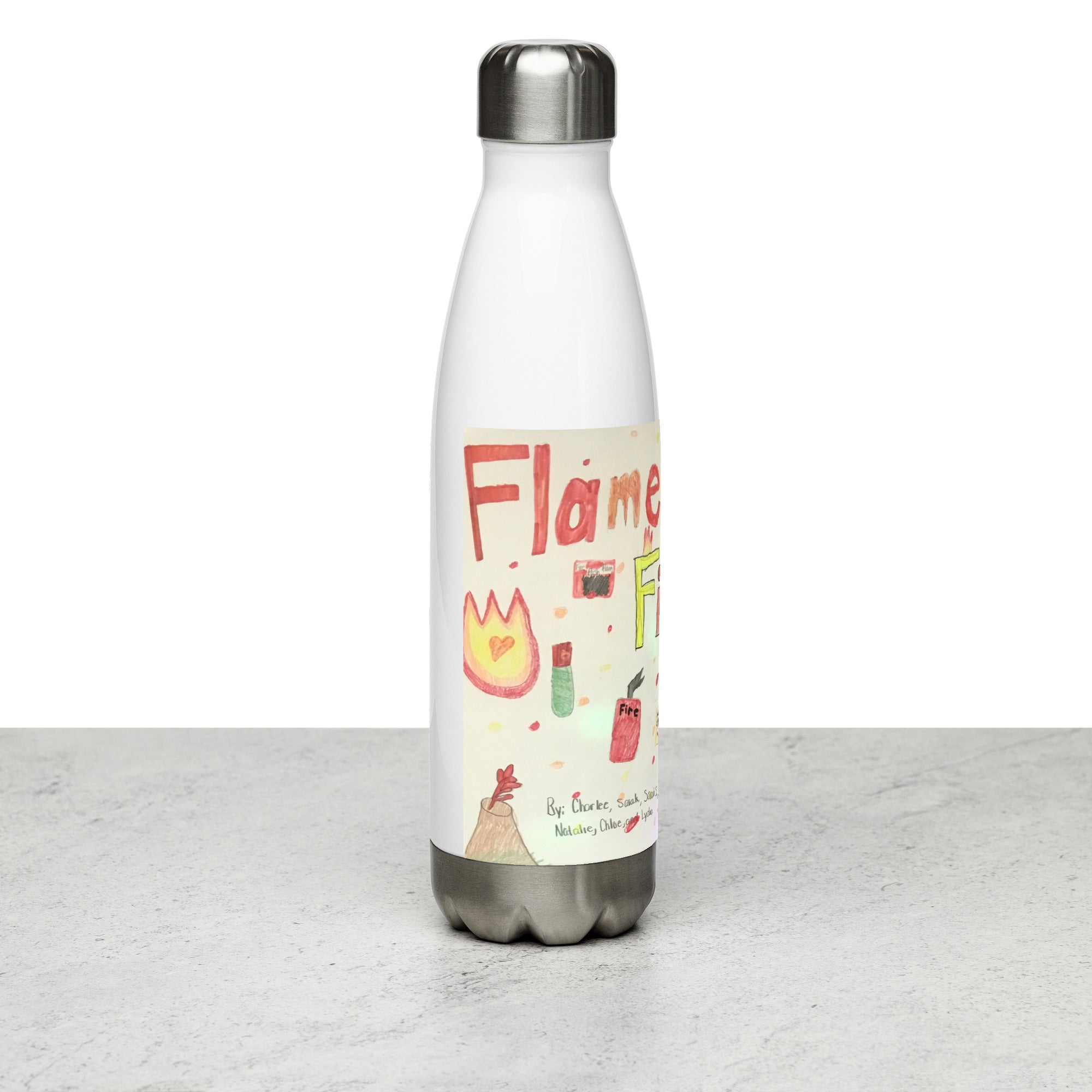 Flames on Fire Stainless Steel Water Bottle
