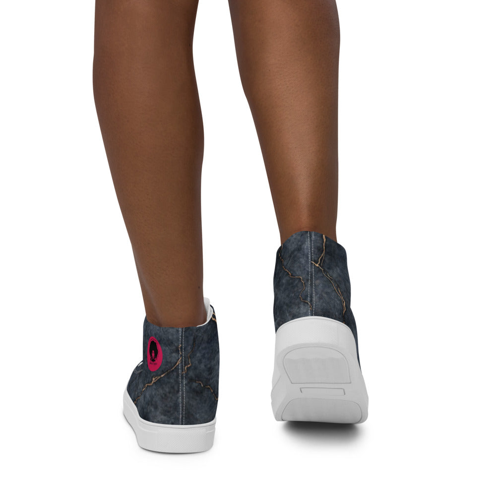 Princess Lauren Marble Women’s high top canvas shoes