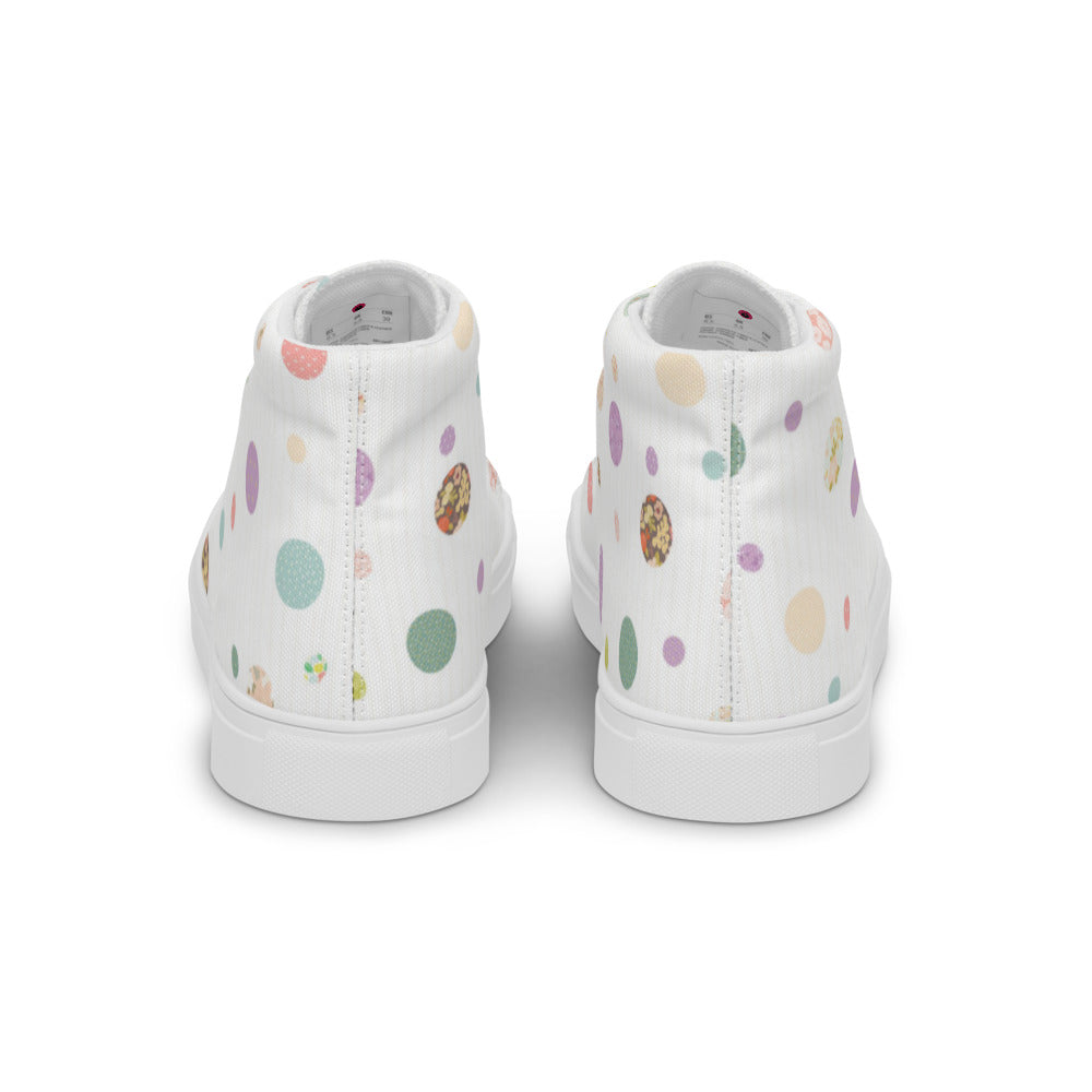 Zilla Dots Birthday Cake Women’s high top canvas shoes