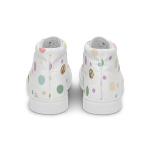 Zilla Dots Birthday Cake Women’s high top canvas shoes